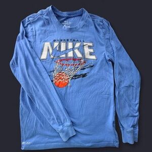 Nike Dri-Fit Tee in Light Blue with White Logo